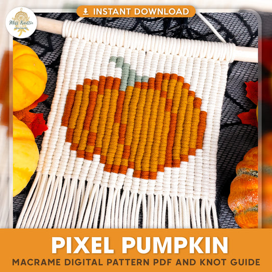 Pumpkin Pixel Pattern - Digital PDF and Knot Guide