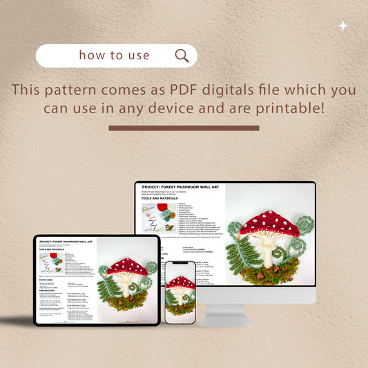 Forest Mushroom Wall Art - Digital PDF and Knot Guide
