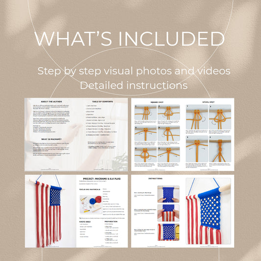 Macrame U.S.A Flag - Video Instructions and PDF Knot Guide