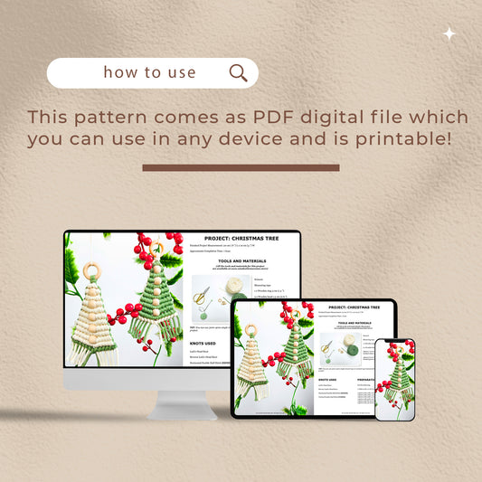 Macrame Christmas Bundle - 3 Digital PDFs and Knot Guides