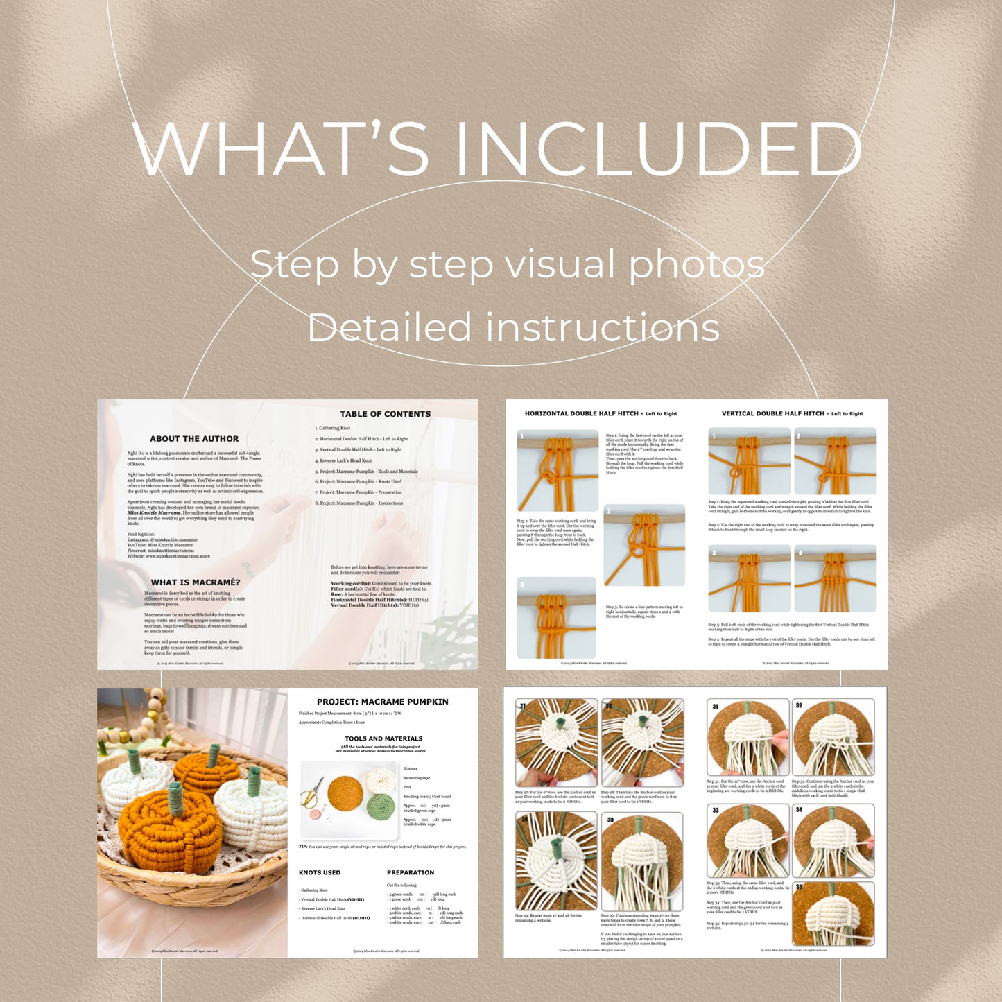 Macrame Pumpkin - Digital PDF and Knot Guide