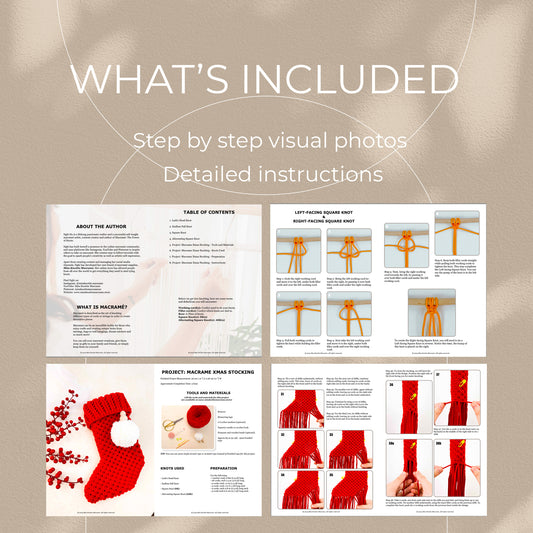 Macrame Christmas Stocking - Digital PDF and Knot Guide