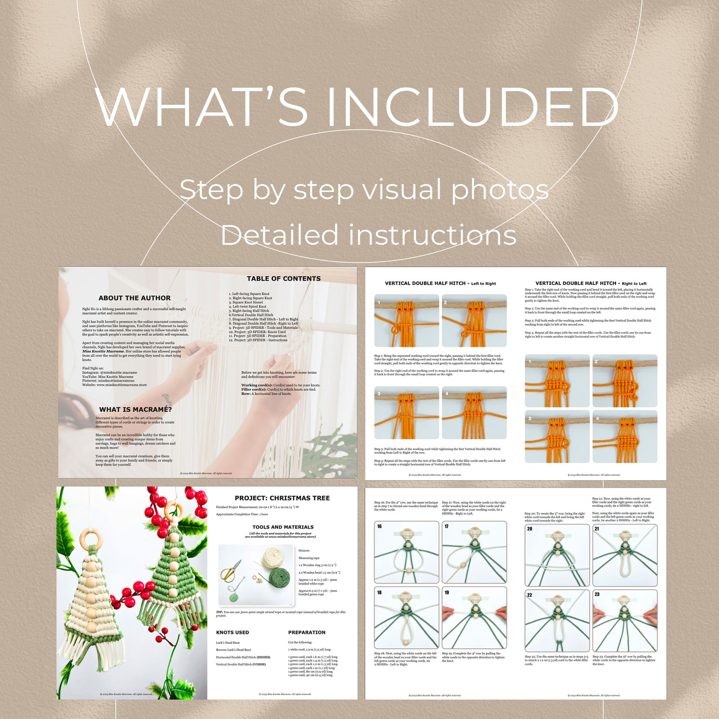 Árvore de Natal Macrame - PDF Digital e Guia do Nó