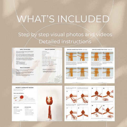 Macrame Leaves Pot Holder - Digital PDF and Knot Guide