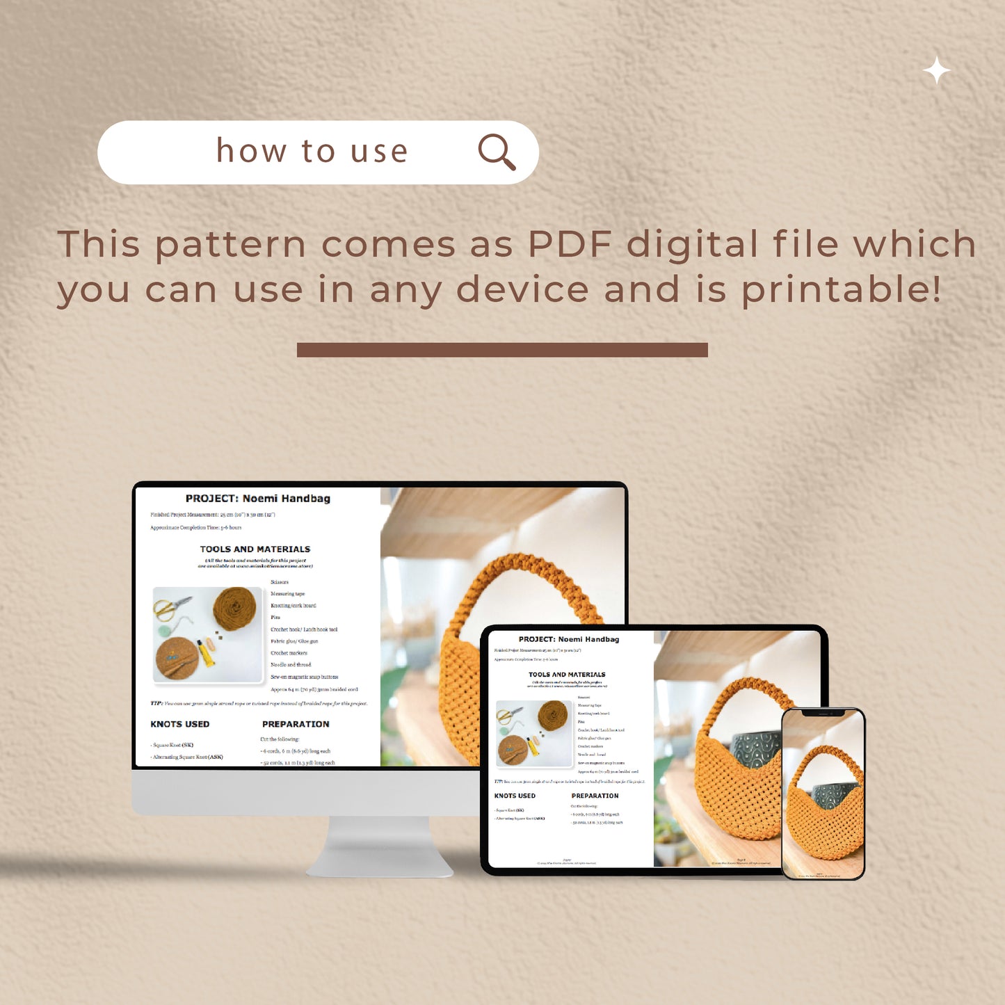 Noemi Handbag - Digital PDF and Knot Guide