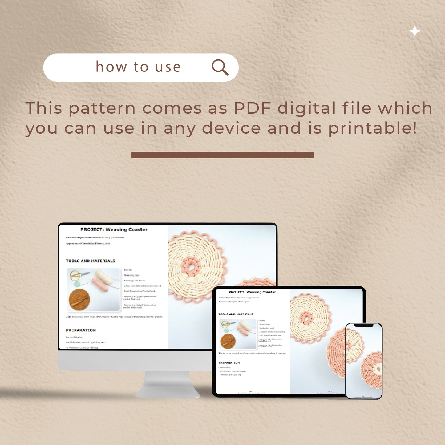 Weaving Coaster - Digital PDF and Knot Guide