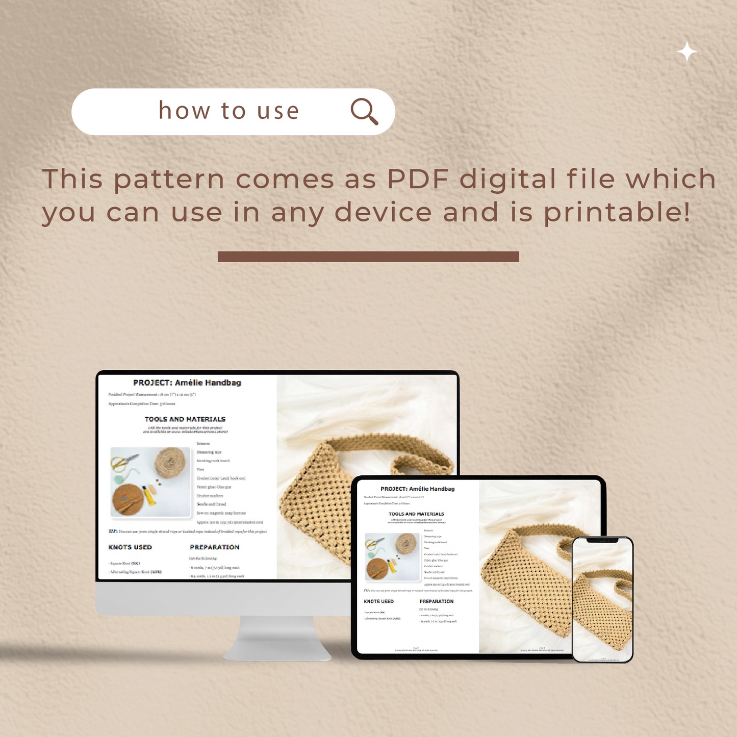 Amélie Handbag - Digital PDF and Knot Guide