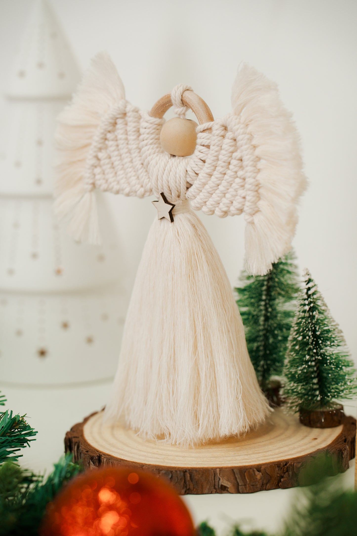 Patrón de ángel navideño de macramé - PDF digital y guía de nudos
