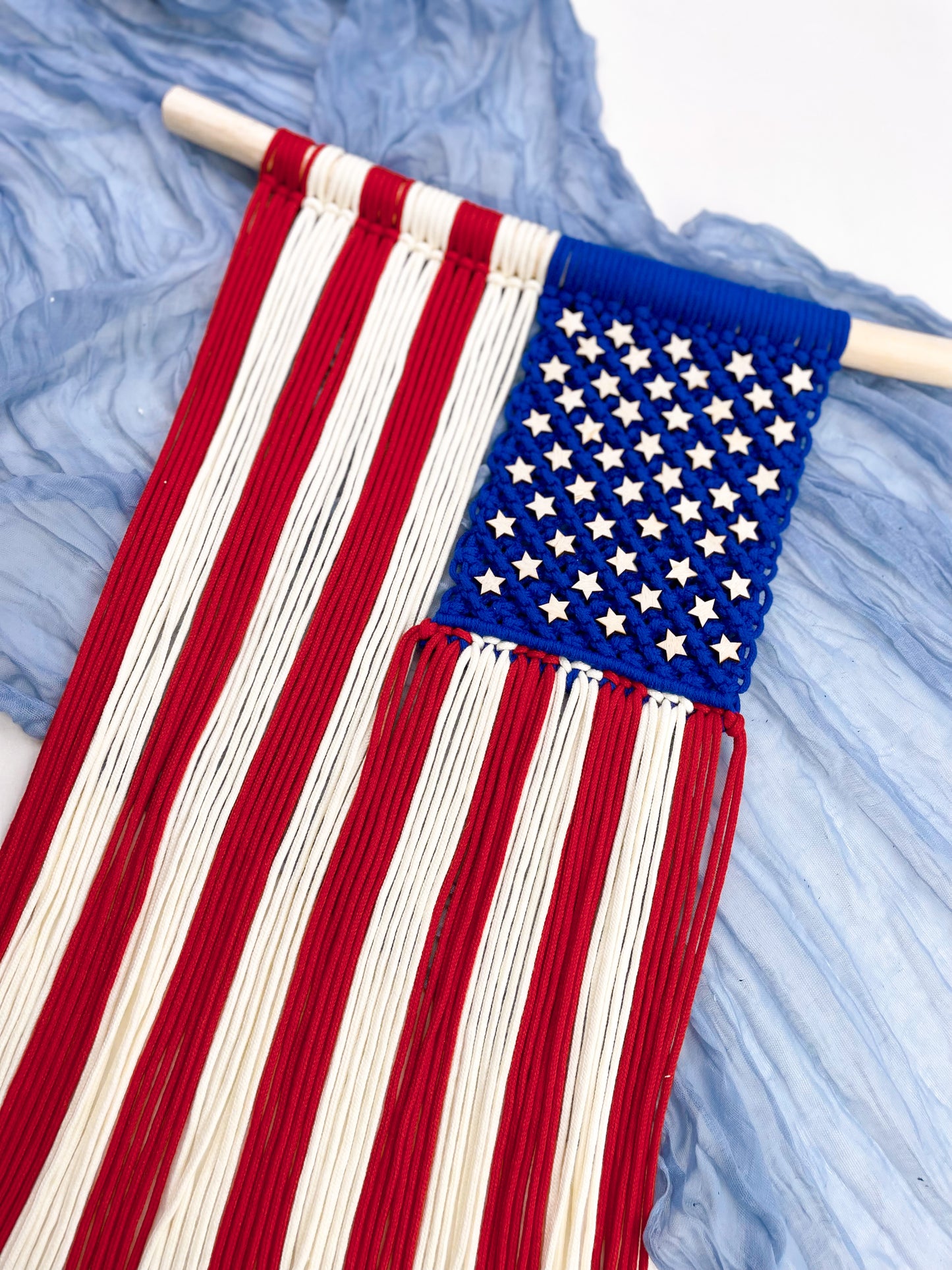Macrame U.S.A Flag - Video Instructions and PDF Knot Guide