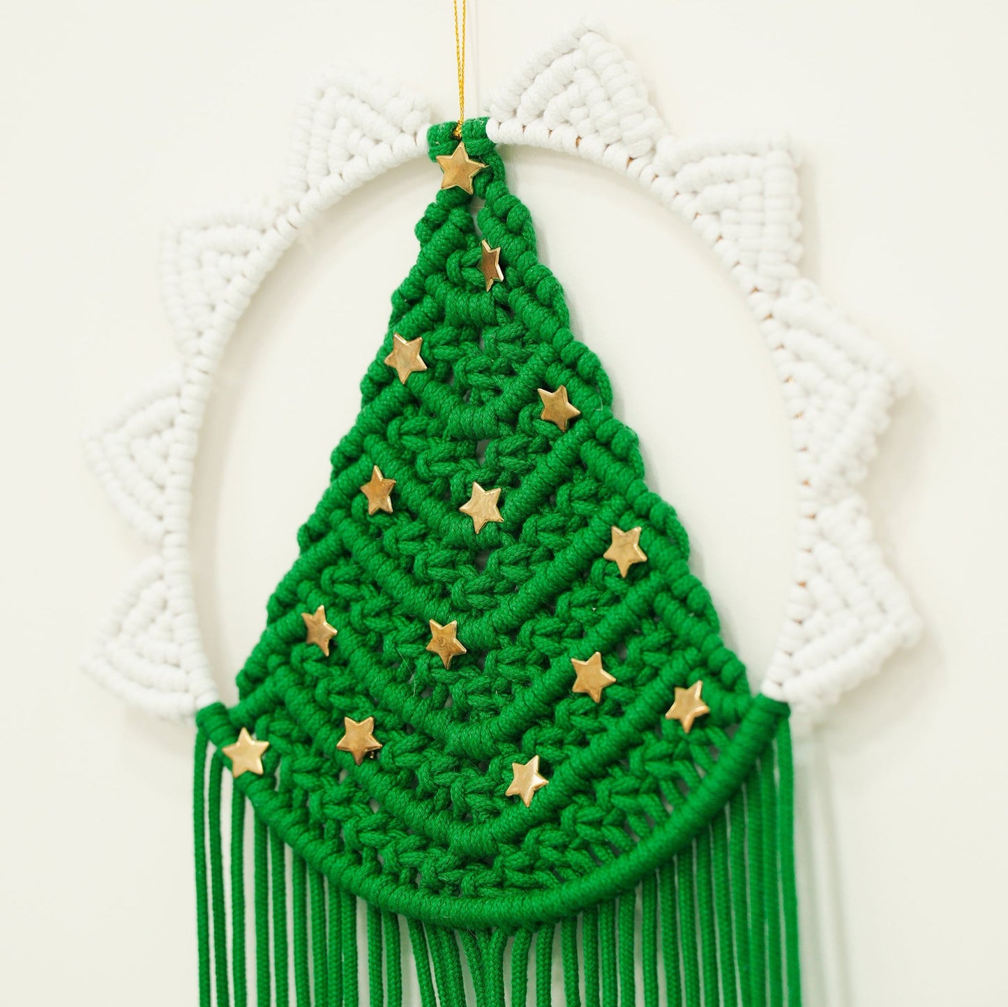 Arte mural con árbol de Navidad: guía de nudos y PDF digital