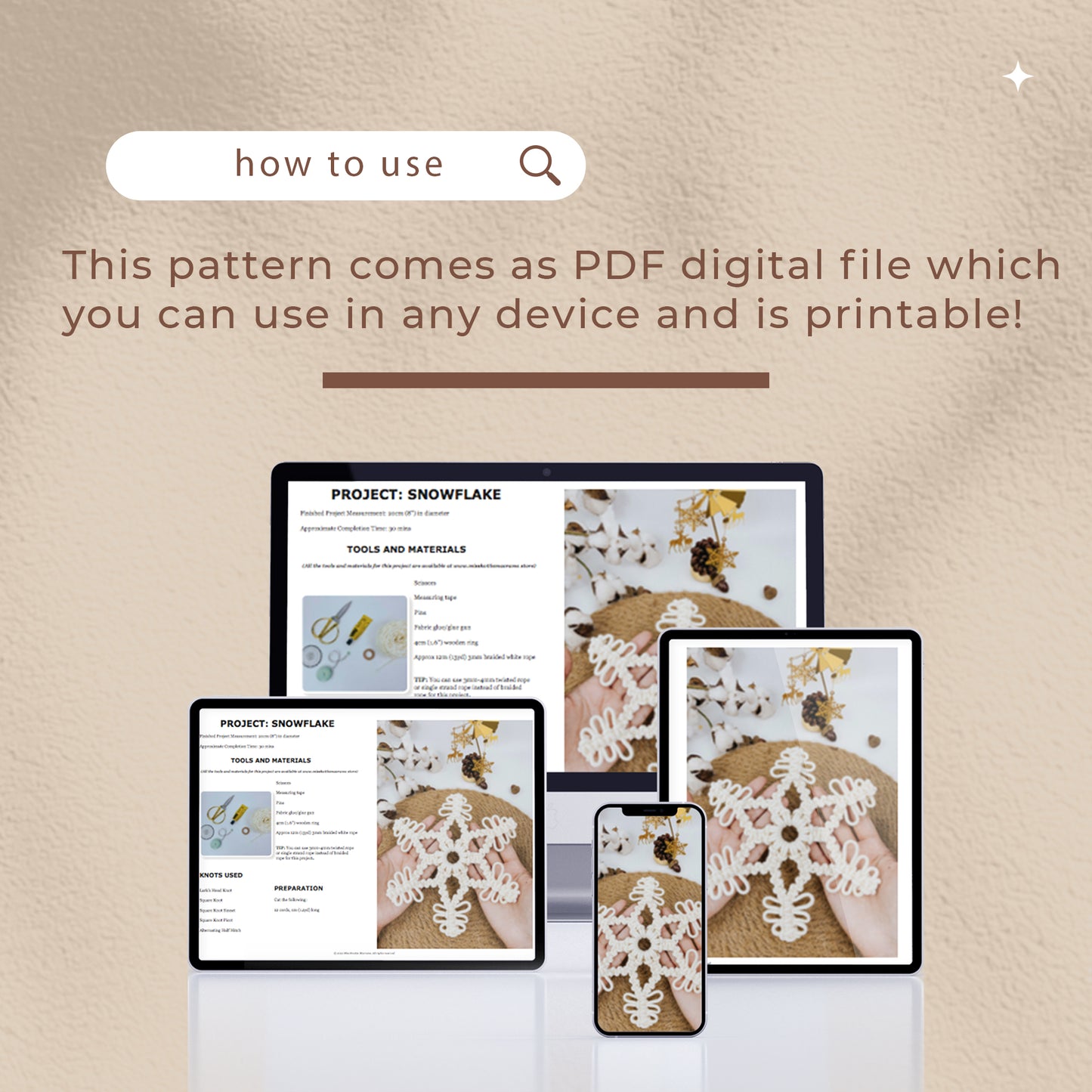Macrame Christmas Bundle - 3 Digital PDFs and Knot Guides