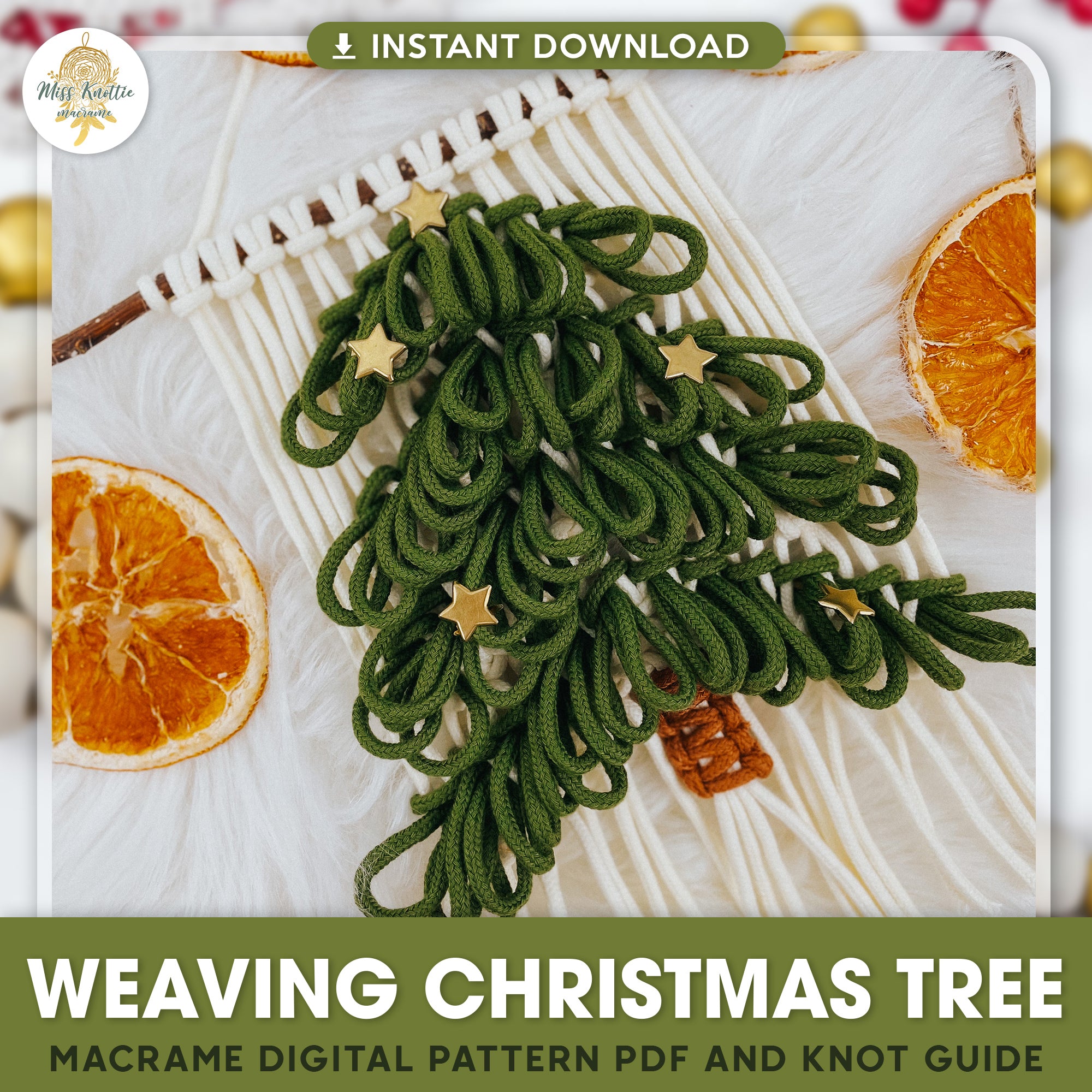 Weaving Christmas Tree Pattern - Written PDF And Knot Guide