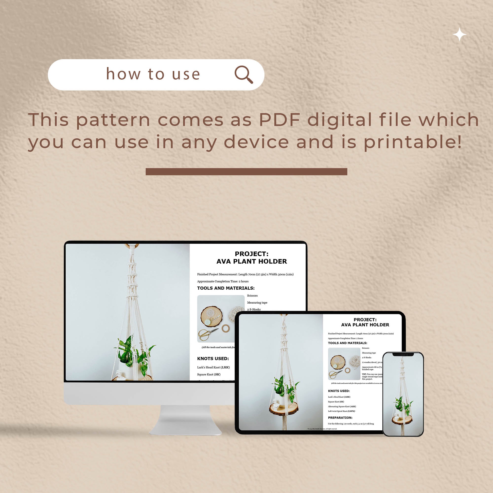 Ava Plant Holder - Digital PDF and Knot Guide