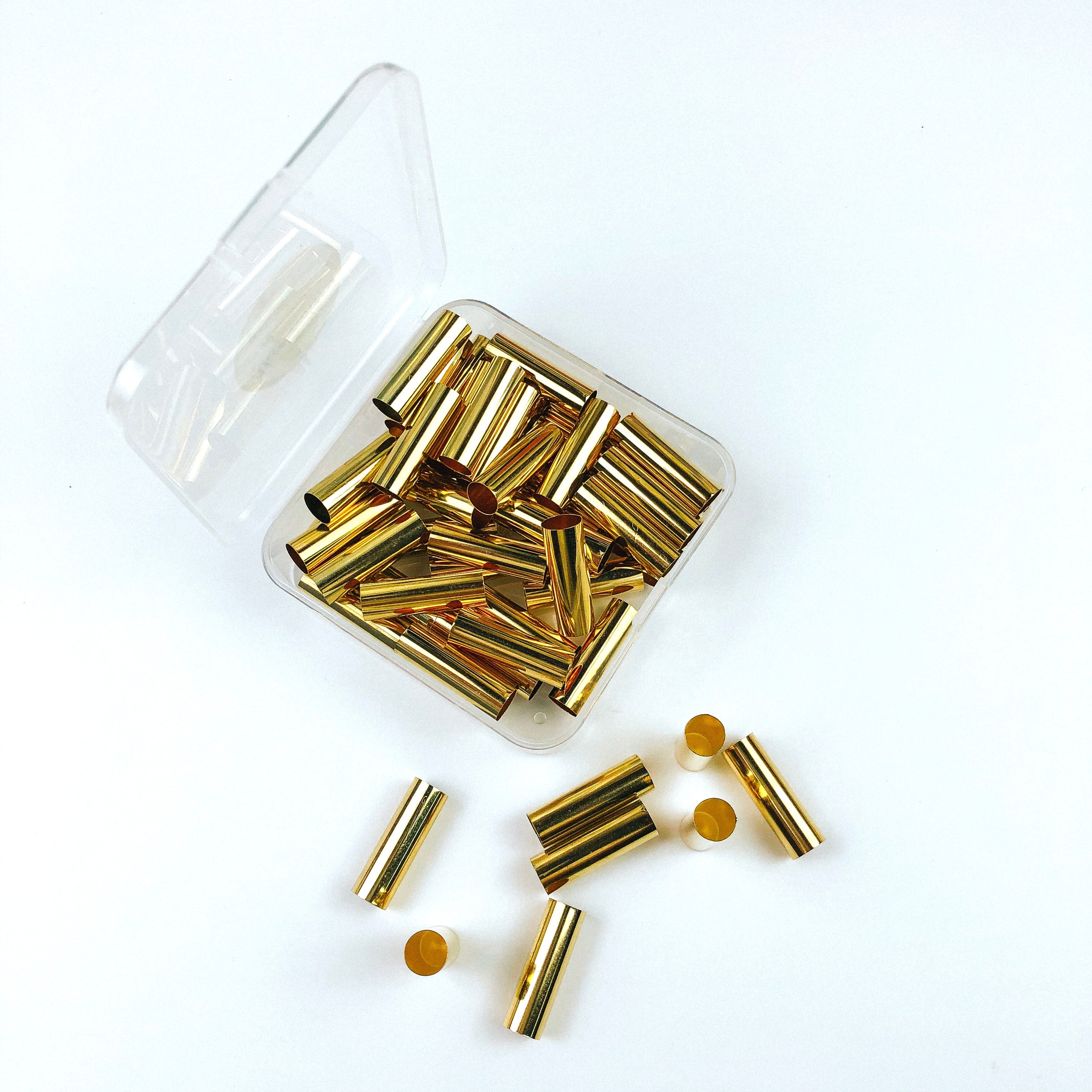 10pcs - Golden Brass Tube Beads