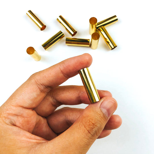 10pcs - Golden Brass Tube Beads
