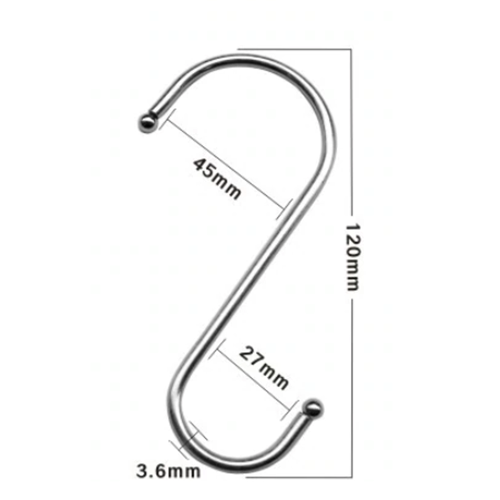 2Pcs - Stainless Steel S Hooks