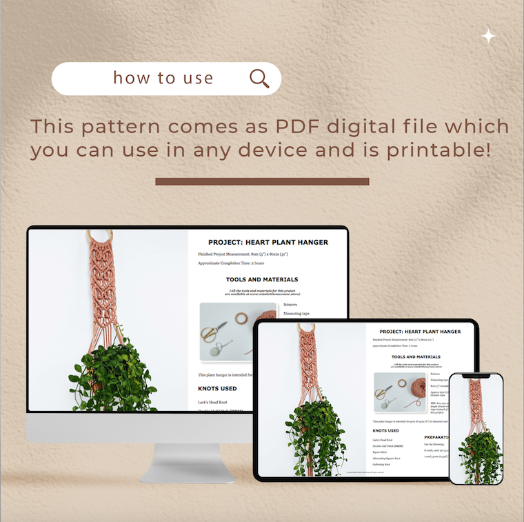 Heart Plant Hanger - Digital PDF and Knot Guide