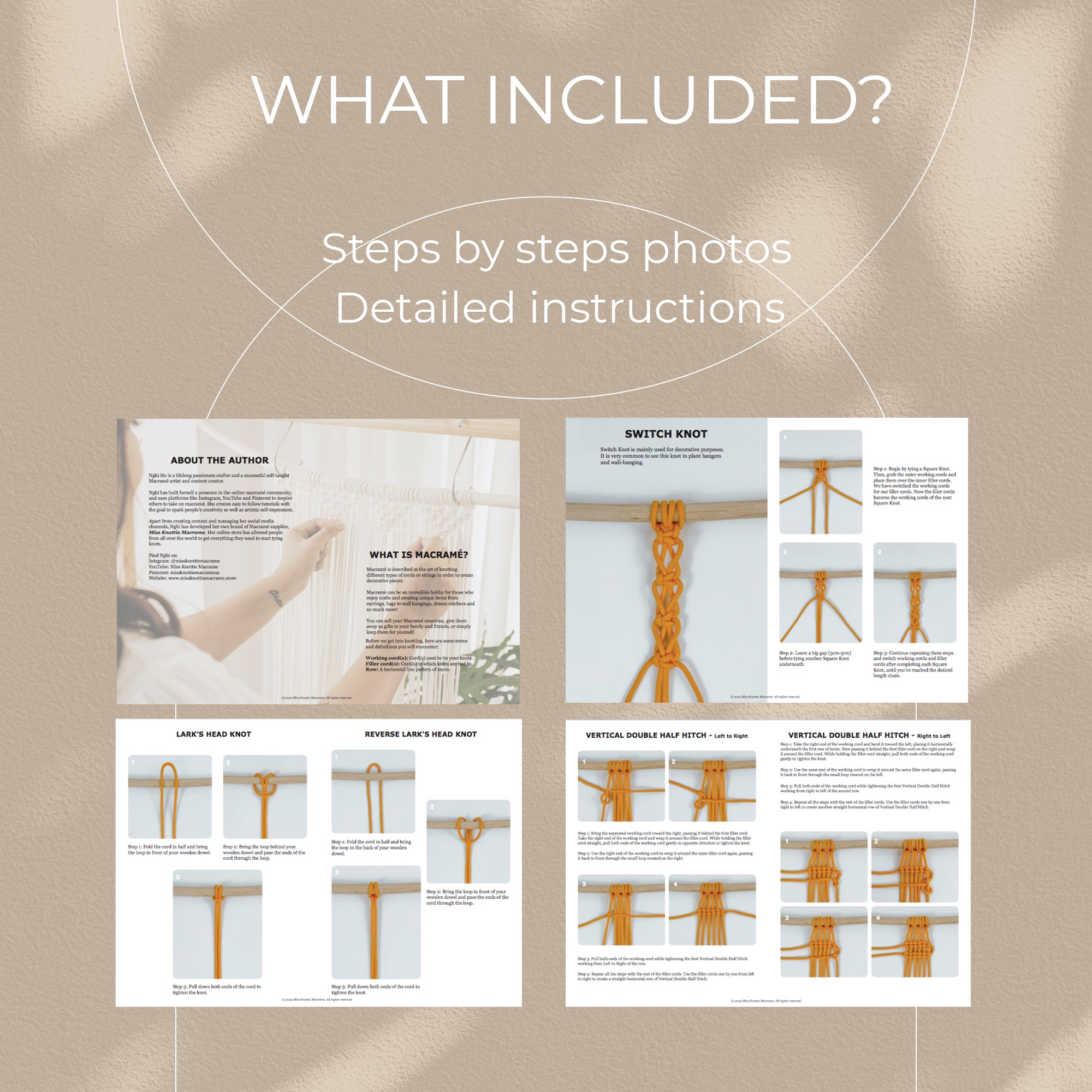 12 Macrame Basic Knots - Digital PDF and Knot Guide
