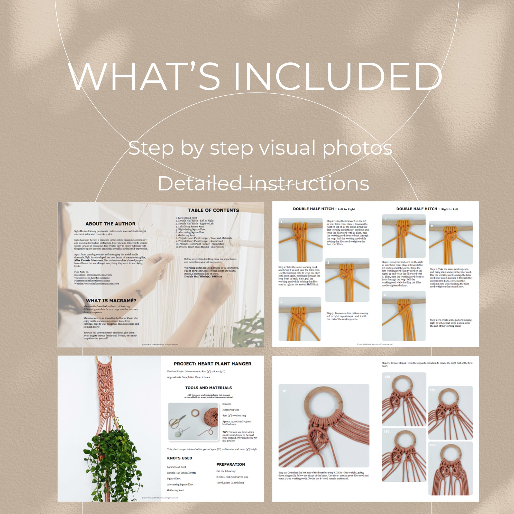 Heart Plant Hanger - Digital PDF and Knot Guide