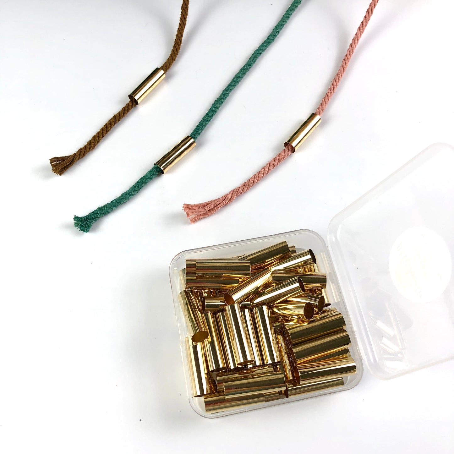 10pcs - Golden Brass Tube Beads