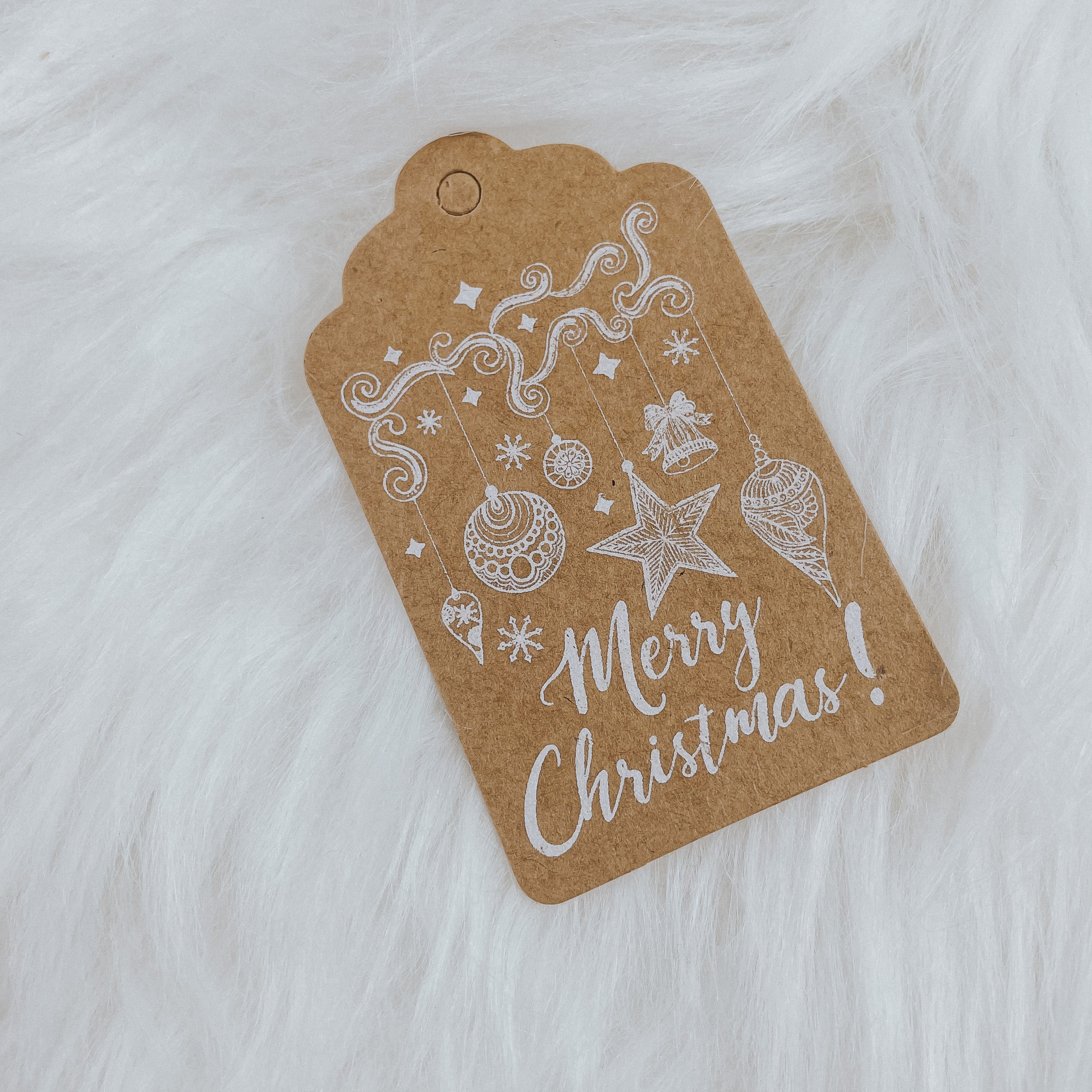 10pcs - Merry Christmas Kraft Paper Tag