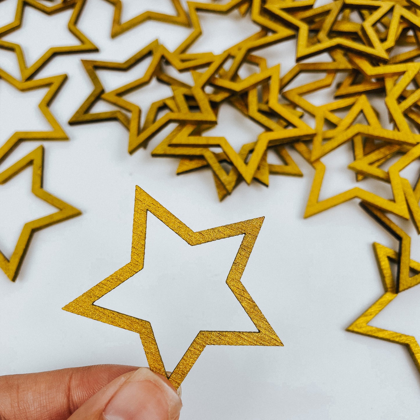 5pcs - Wooden Stars For Ornament/Macrame Mobile/Wall Hanging