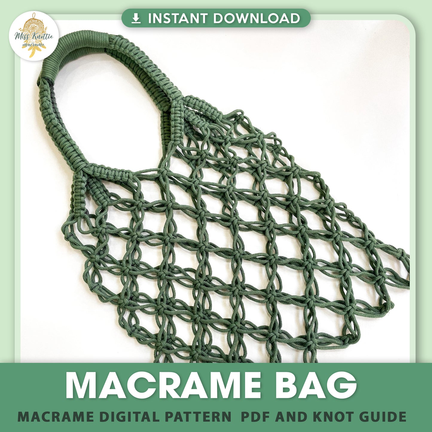 (FREE) Macrame Net Bag - Digital PDF and Knot Guide
