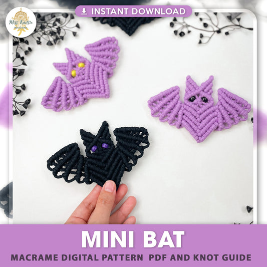 Macrame Mini Bat - Digital PDF and Knot Guide