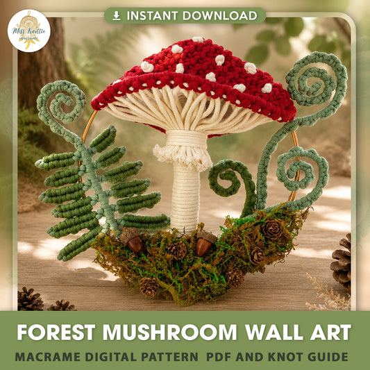 Forest Mushroom Wall Art - Digital PDF and Knot Guide