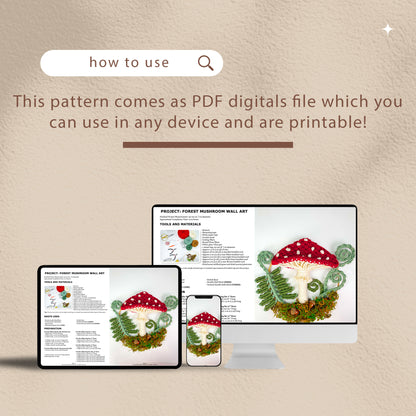 Forest Mushroom Wall Art - Digital PDF and Knot Guide