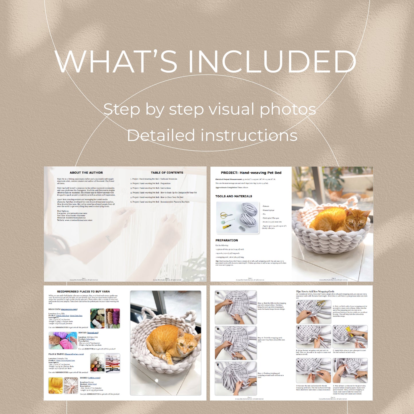 Hand-weaving Pet Bed - Digital PDF and Knot Guide