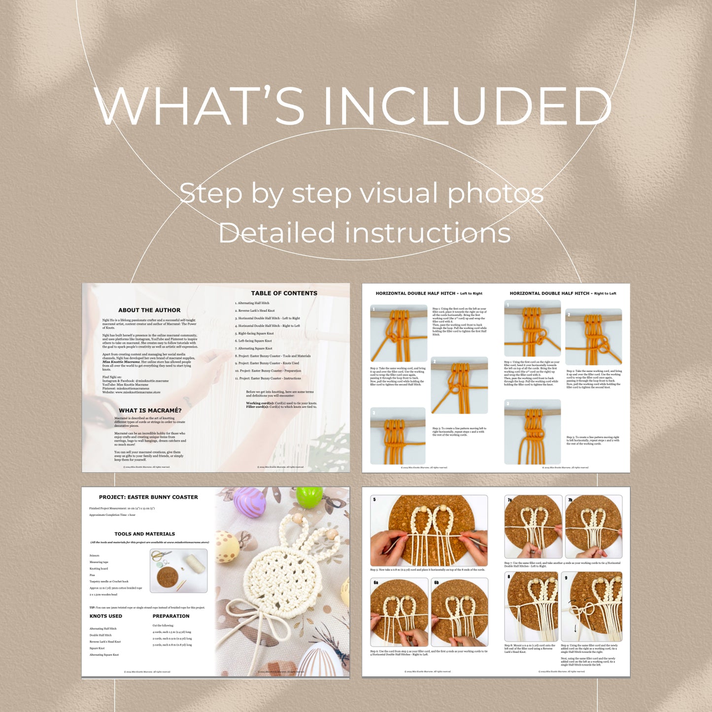 Macrame Easter Bundle - 3 Digital PDFs and Knot Guides
