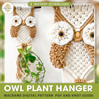 Owl Plant Hanger - Digital PDF and Knot Guide (PRE-ORDER)