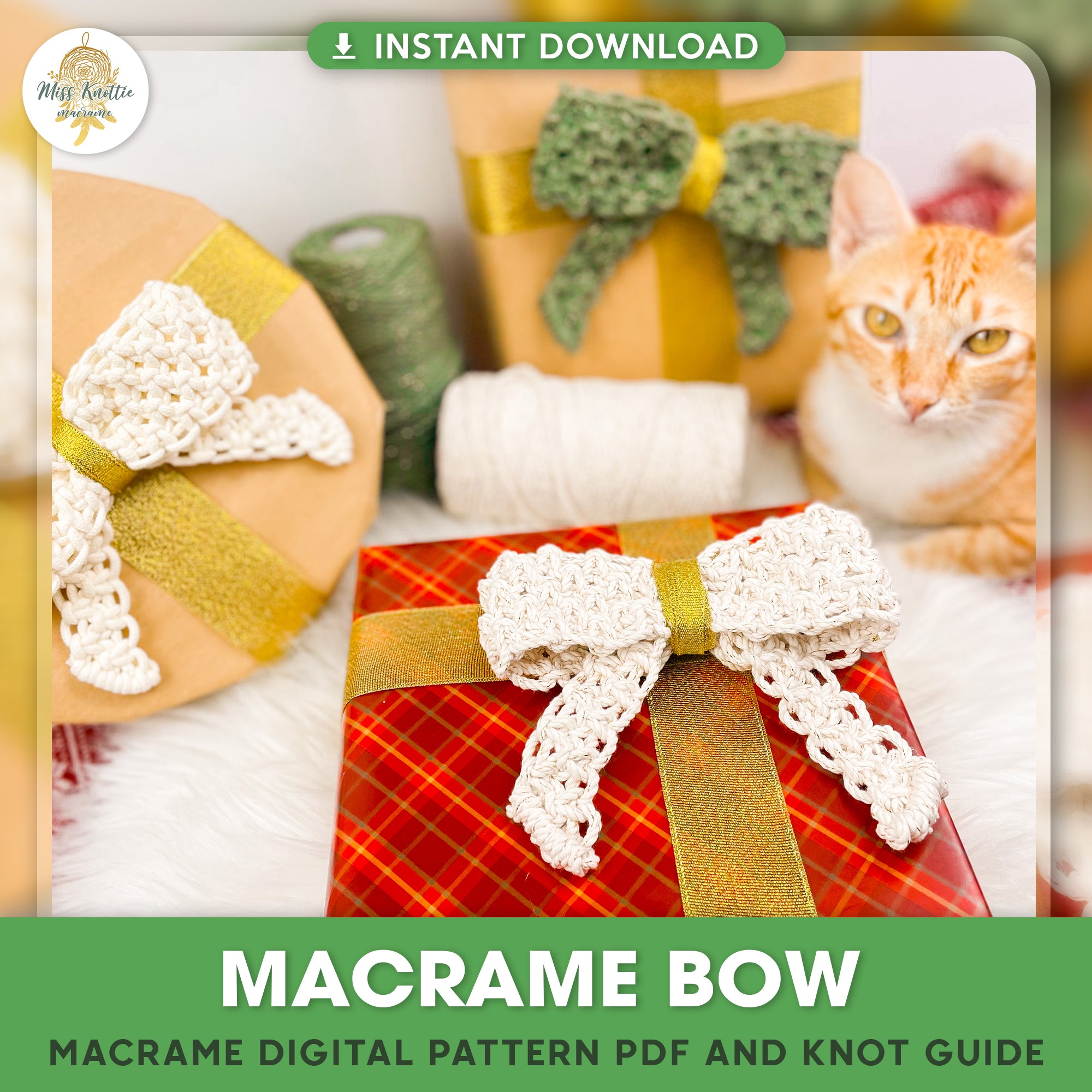 Macrame Bow - Digital PDF and Knot Guide