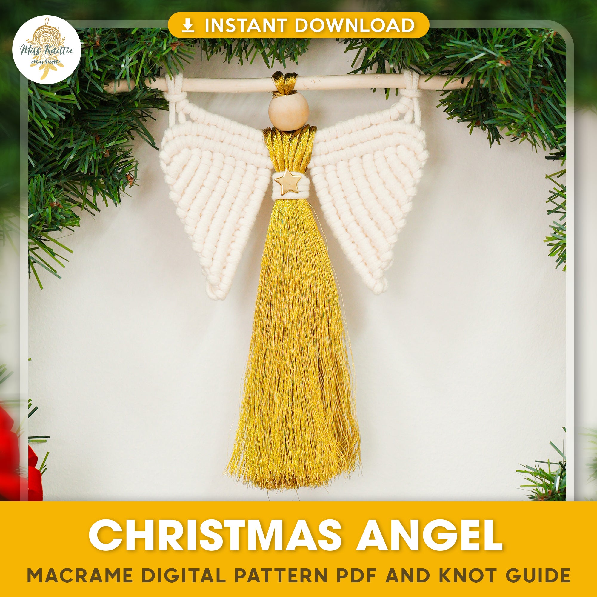 Ángel de Navidad - PDF digital y guía de nudos