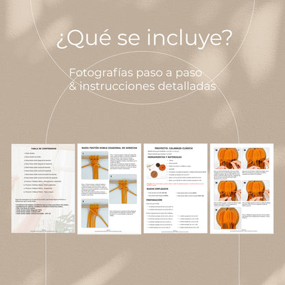 Mini Abóbora - Design Digital de Macramê em PDF com Guia de Nós