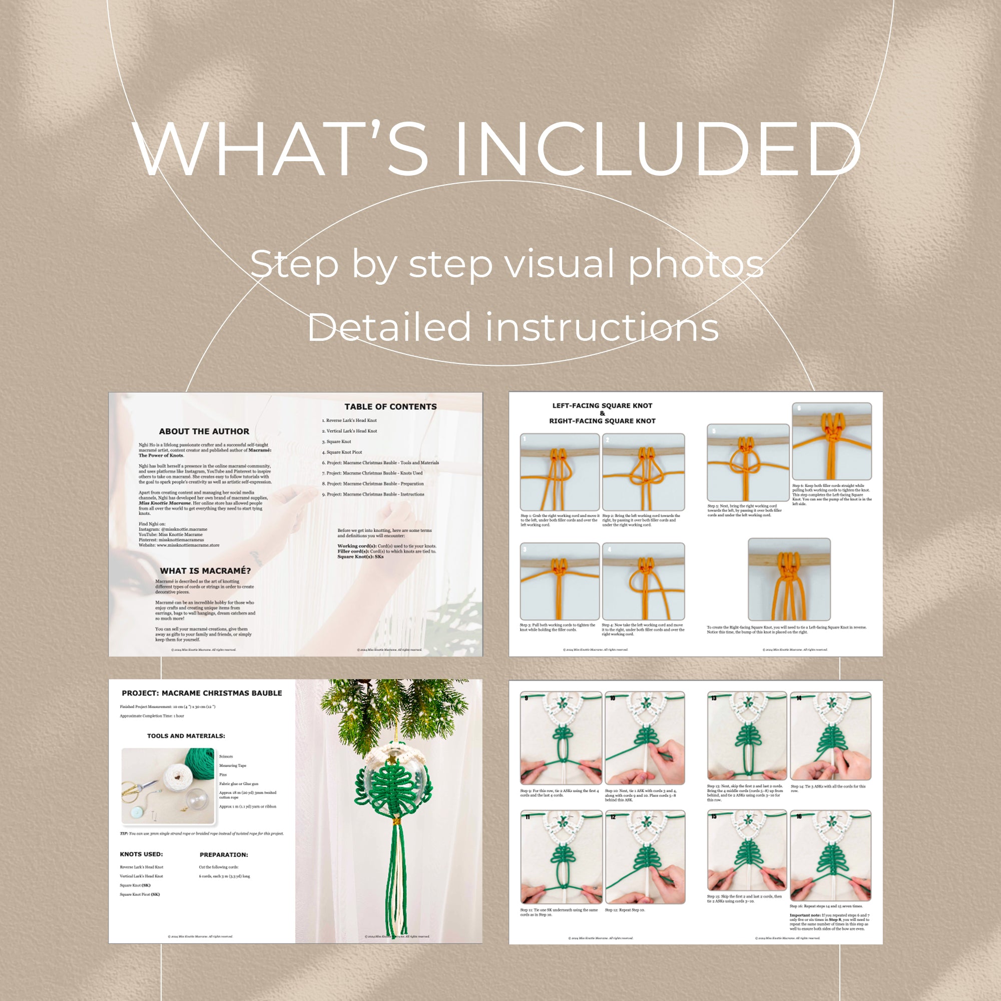 Christmas Bauble/Ball - Digital PDF and Knot Guide