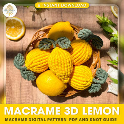 Macrame 3D Lemon - Digital PDF and Knot Guide