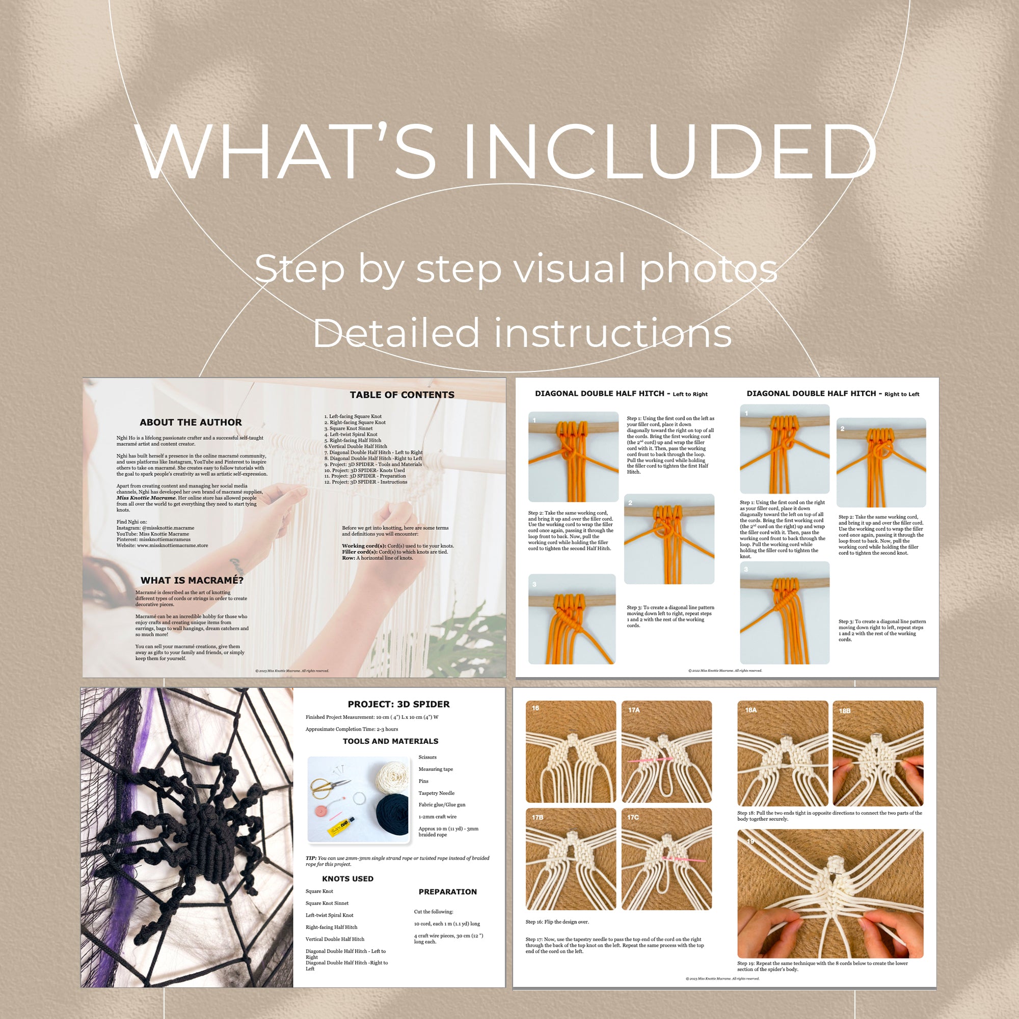 3D Spider Pattern - Digital PDF and Knot Guide