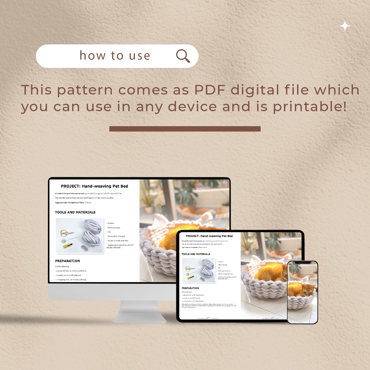 Hand-weaving Pet Bed - Digital PDF and Knot Guide