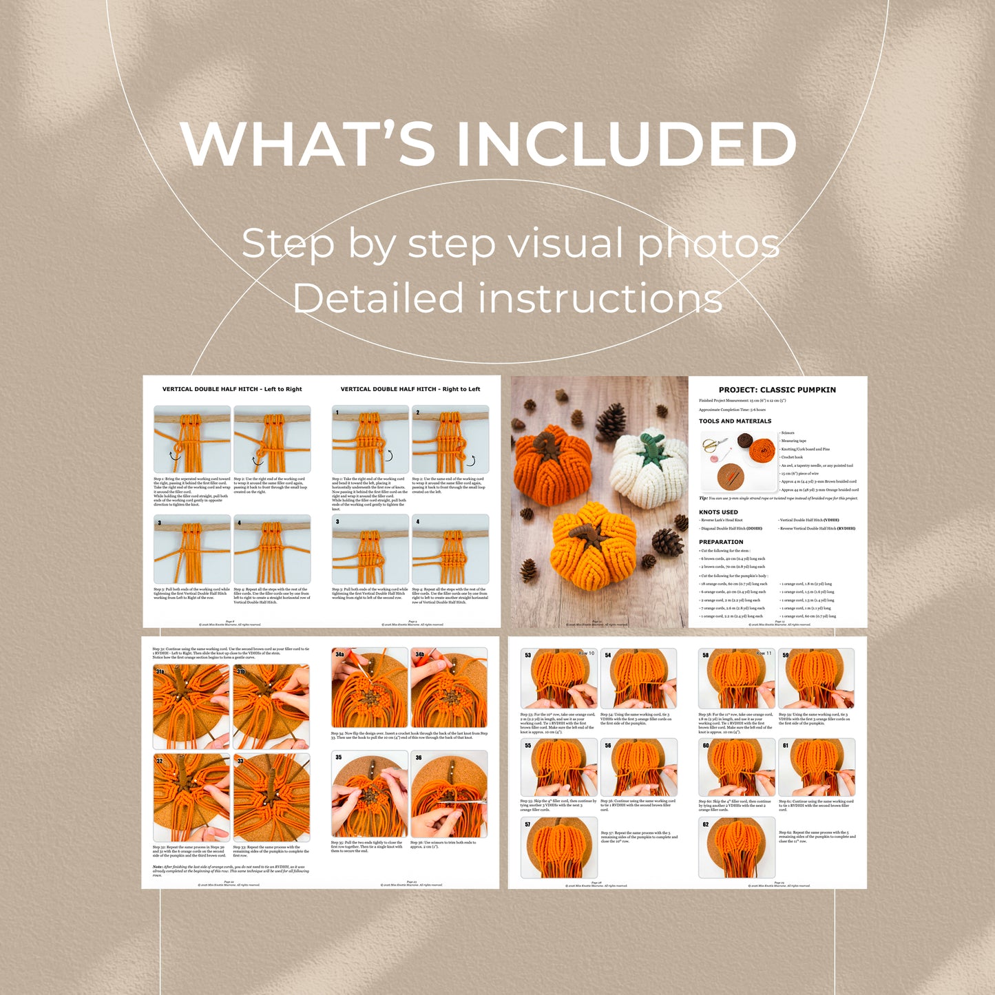 (PRE-ORDER) Macrame Classic Pumpkin - Digital PDF and Knot Guide