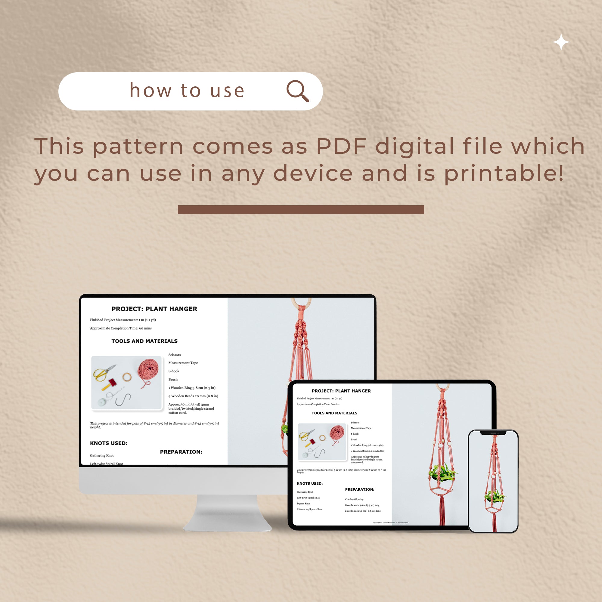 Pflanzenaufhänger - Digitales PDF und Knotenanleitung