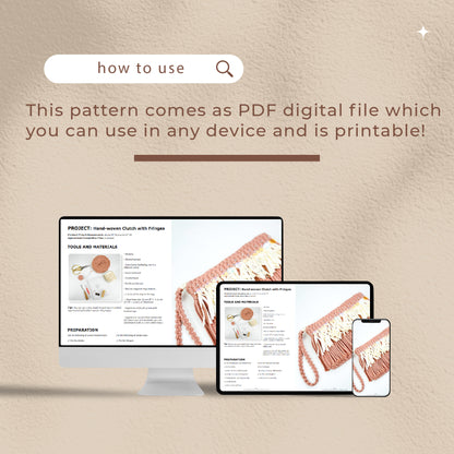 Hand-woven Clutch with Fringes - Digital PDF and Knot Guide