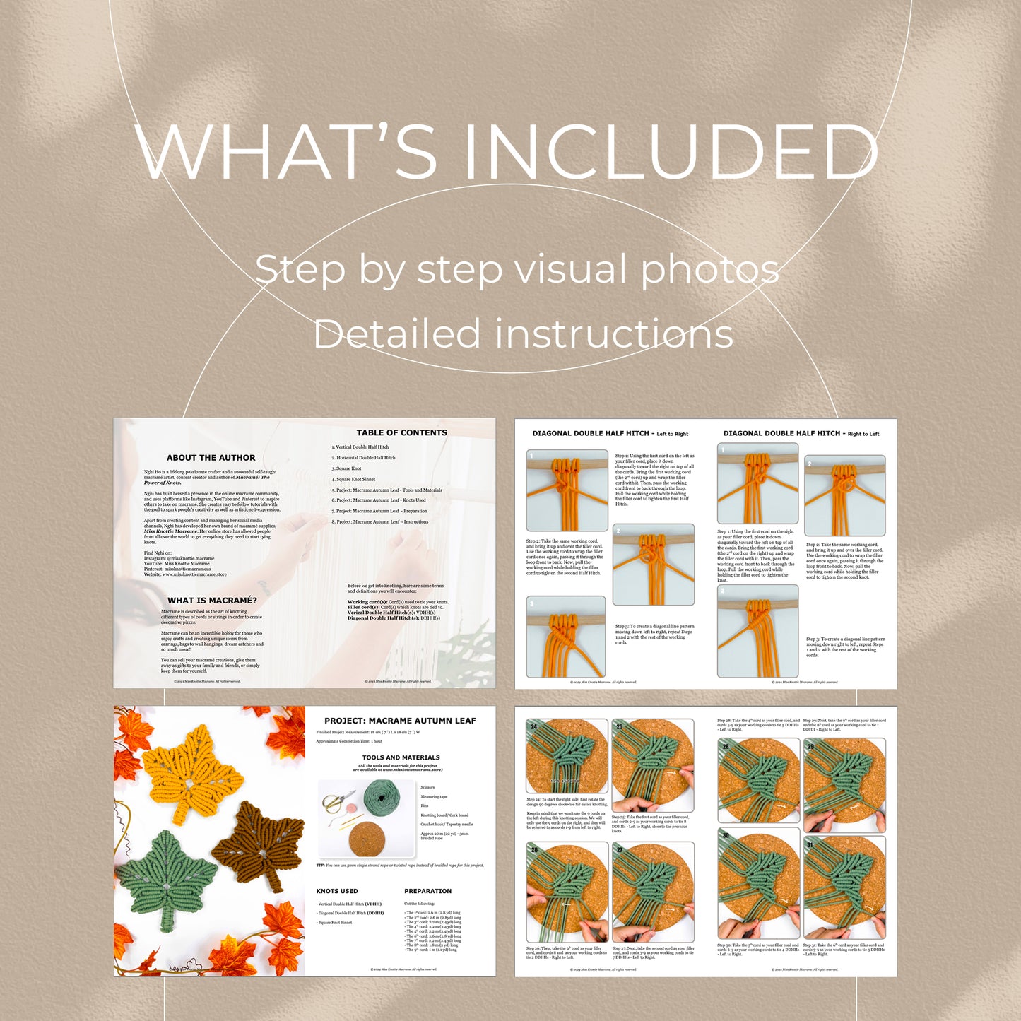 Macrame Autumn Leaf - Digital PDF and Knot Guide