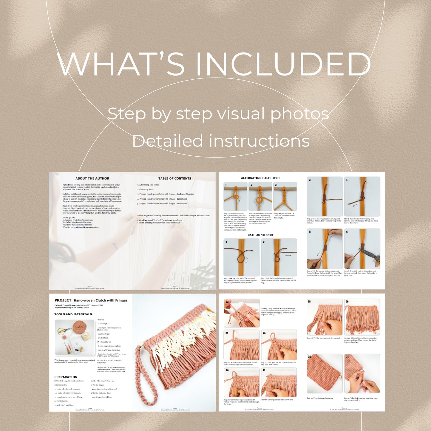 Hand-woven Clutch with Fringes - Digital PDF and Knot Guide