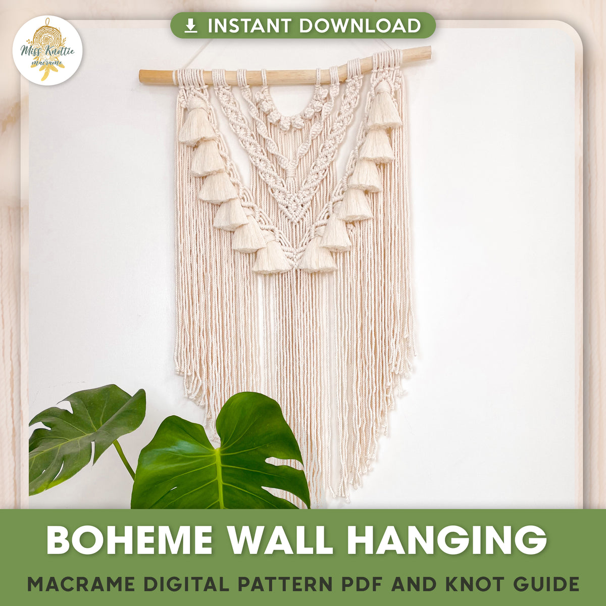 Boheme Wall Hanging- Digital PDF and Knot Guide – Miss Knottie Macrame