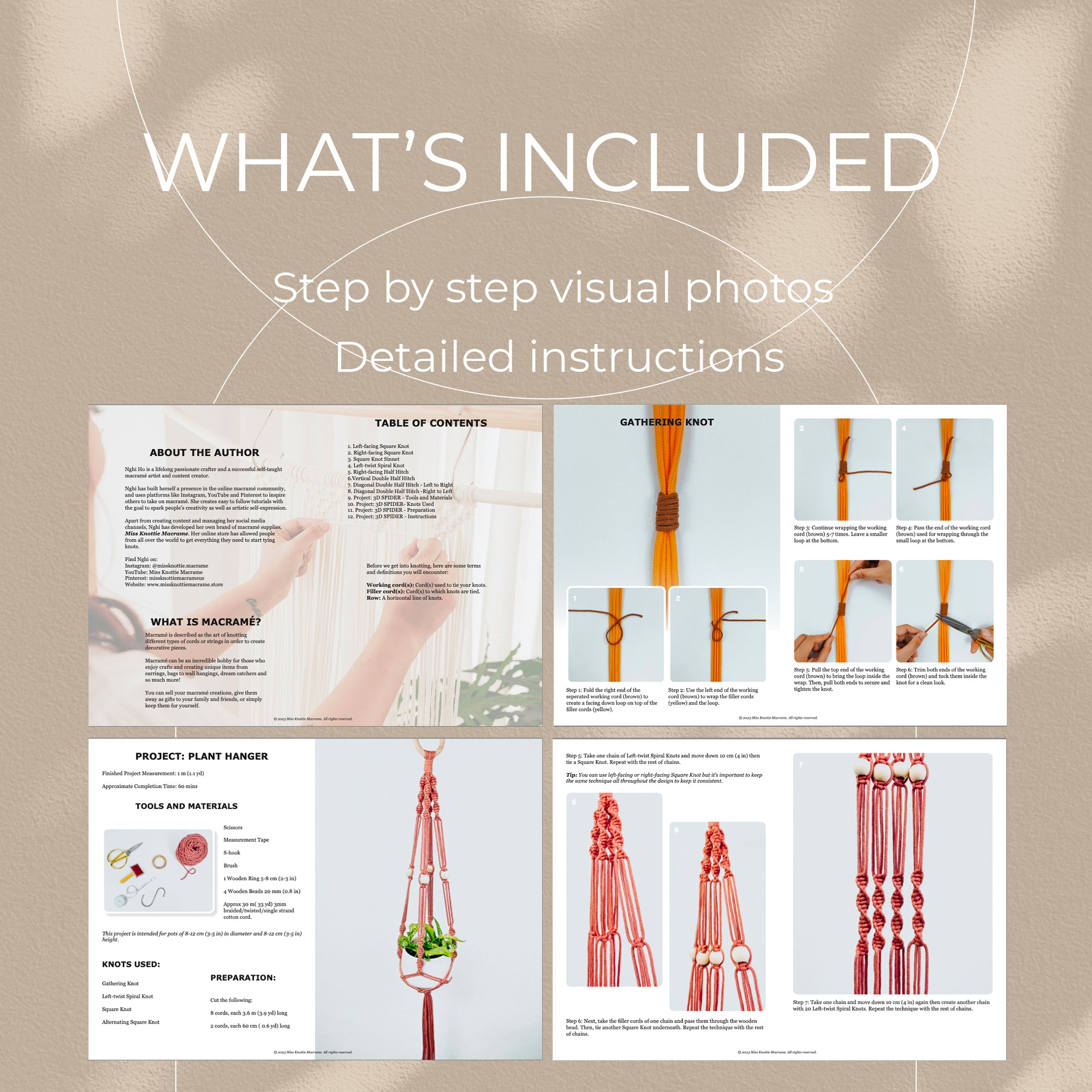 Percha de planta-PDF digital y guía de nudo