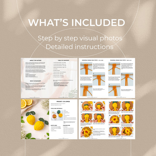 Macrame 3D Lemon - Digital PDF and Knot Guide