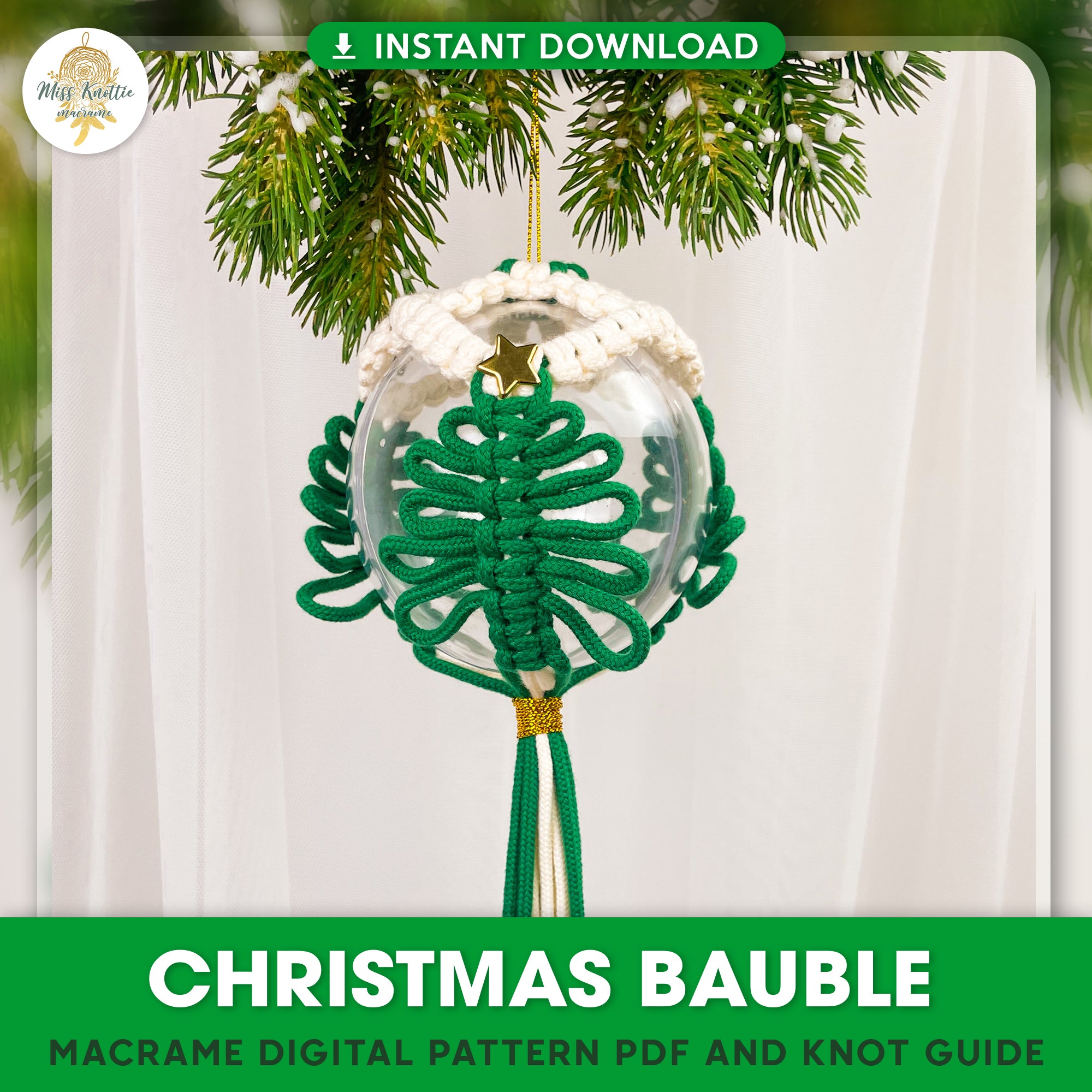 Christmas Bauble/Ball - Digital PDF and Knot Guide