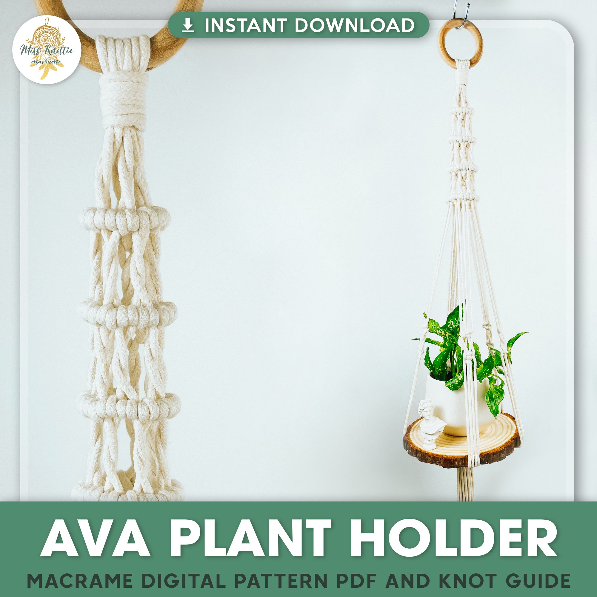 Ava Plant Holder-PDF digital y guía de nudo